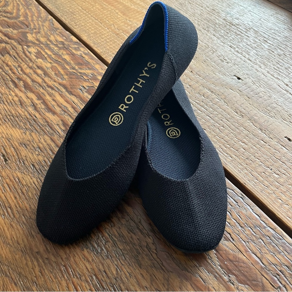 ROTHYS The Square Flats Black Size 8 8.5